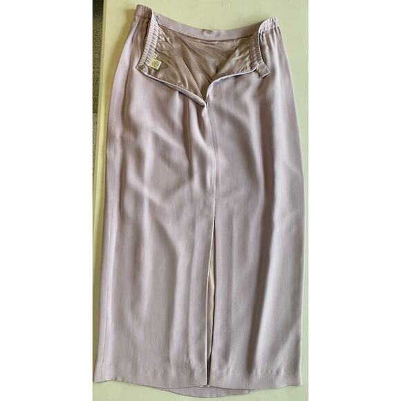 ADRIANNA PAPELL Maxi Skirt Suit Size 14 100% SILK New Vintage Purple Embroidered - Picture 12 of 16